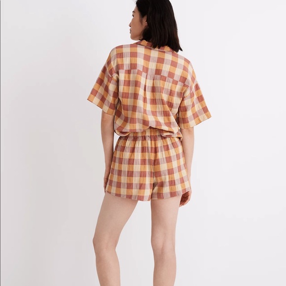 Madewell Pajama Gingham Check Shorts - Picture 3 of 10